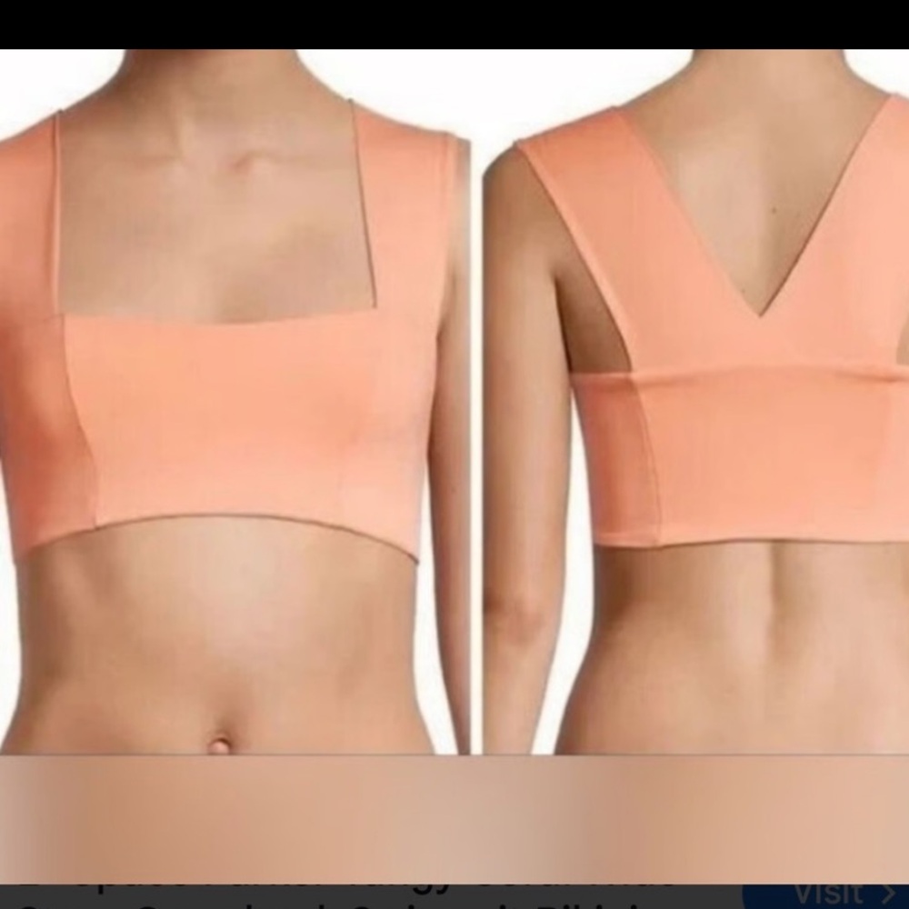 L*Space Parker Top Tangy Orange Deep V Swim Top Women’s Size L NWT